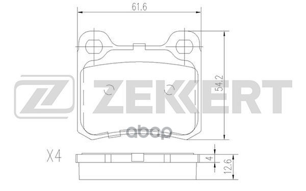Колодки торм. диск. задн. MB 190 (201) 82- Zekkert арт. bs-1215