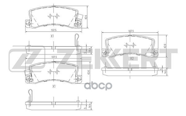 Колодки торм. диск. задн. Toyota Avensis (T220) 97-  Camry (V10  V20) 82-  Corolla (E110) 97- Zekkert арт. bs-1216