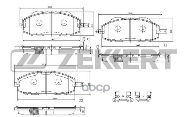 Колодки торм. диск. передн. Nissan Patrol (Y61) 97- Zekkert арт. bs-1219