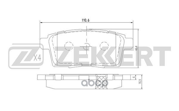 Колодки торм. диск. задн. Mazda CX-7 07-  CX-9 07- Zekkert арт. bs-1229