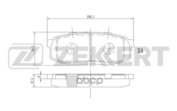 Колодки торм. диск. задн. Lexus LX 570 (URJ201) 07-  Toyota LC 200 07-  Tundra (K50 K60) 07- Zekkert арт. bs-1230