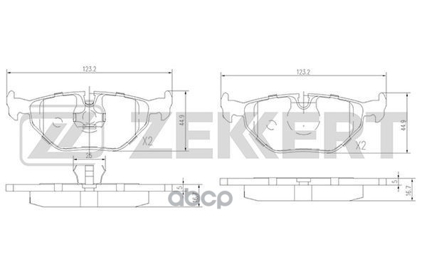 Колодки торм. диск. задн. BMW 3 (E30 E36) 86-  5 (E34) 87-  7 (E32) 86-  Z1 90-  Z3 (E36) 95- Zekkert арт. bs-1232