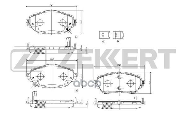 Колодки торм. диск. передн. Toyota Auris (E180) 12-  Corolla (E180) 13- Zekkert арт. bs-1245