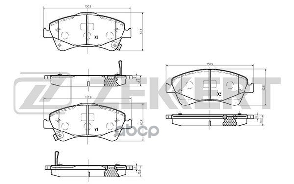 Колодки торм. диск. передн. Toyota Auris (E150 E180) 07-  Avensis (T270) 08-  Corolla (E140 E150) 06 Zekkert арт. bs-1263