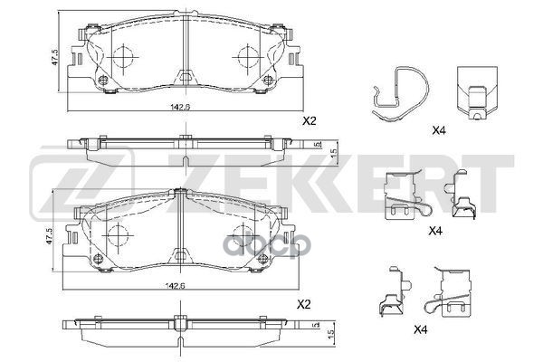 Колодки торм. диск. задн. Lexus LX500d (FJA310) 21-  LX600 (VJA310) 21-  Toyota LC 300 21-  Tundra ( Zekkert арт. bs-1269