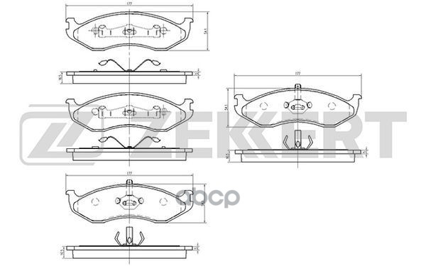 Колодки торм. диск. передн. Jeep Grand Cherokee 91-  Wrangler (YJ  SJ  TJ) 86-  Kia Carnival I  II 9 Zekkert арт. bs-1271