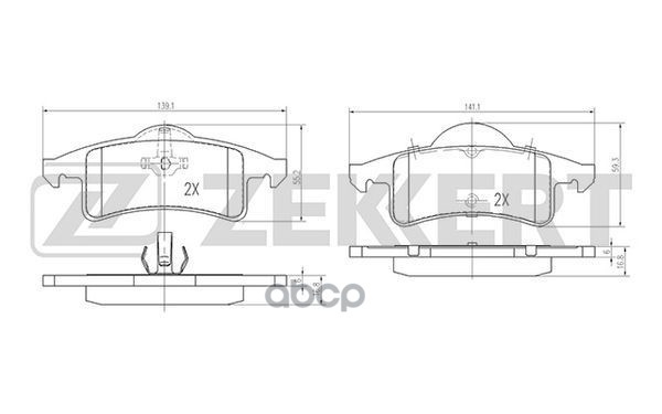 Колодки торм. диск. задн. Jeep Cherokee II 95-  Grand Cherokee II 99- Zekkert арт. bs-1277
