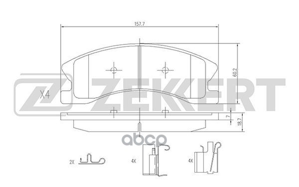 Колодки торм. диск. передн. Jeep Grand Cherokee II 99- Zekkert арт. bs-1278