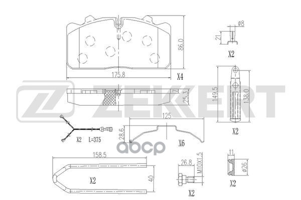 Колодки торм. диск. передн. GAZ Gazelle Next (A2_  A3_  A6_) 13- Zekkert арт. bs-1283