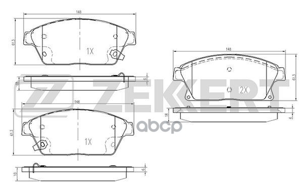 Колодки торм. диск. передн. Cadillac ATS 13-  Chevrolet Cruze (J300 305 308) 09-   Opel Astra J 09- Zekkert арт. bs-1286