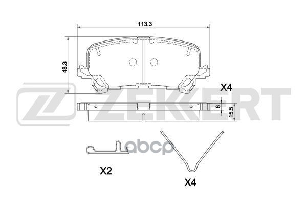 Колодки торм. диск. задн. Acura MDX 14-  Honda Pilot III 17- Zekkert арт. bs-1296