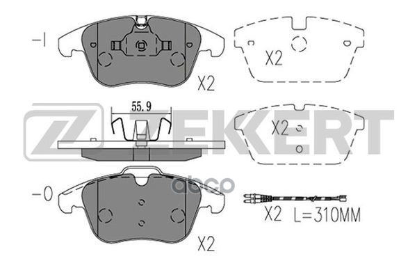 Колодки торм. диск. передн. с датчиком Citroen C5 III 08-  Peugeot 407 04-  508 10- Zekkert арт. bs-1316