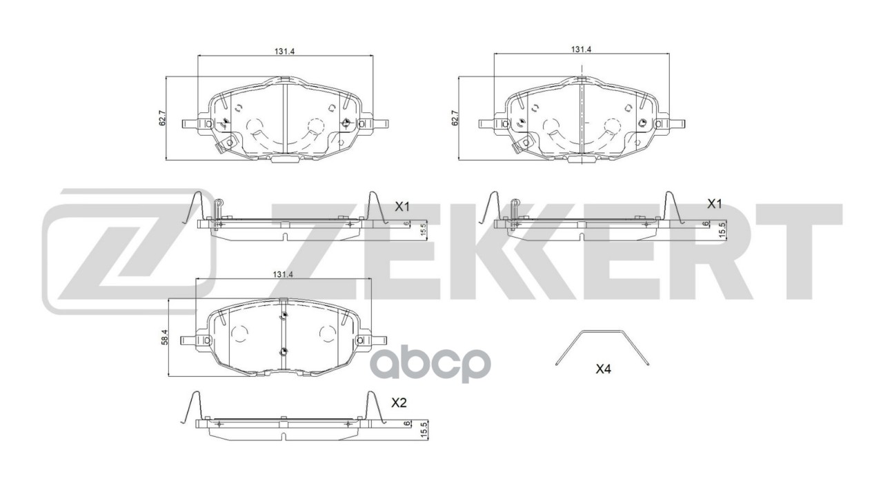 Колодки тормозные дисковые передн. Changan Uni-V 22- Zekkert арт. bs-1325