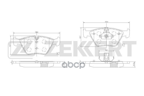 Колодки торм. диск. передн. BMW 3 (E46) 99-  X3 (E83) 03-  Z4 (E85 E86) 02- Zekkert арт. bs-1370