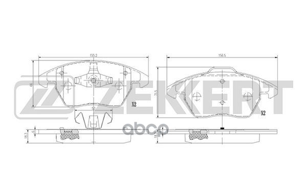 Колодки тормозные передние  Audi A1 11-  Citroen C4 04-  Peugeot 207 07-  208 12-  3008 I-II 09-  VW Zekkert арт. bs1375