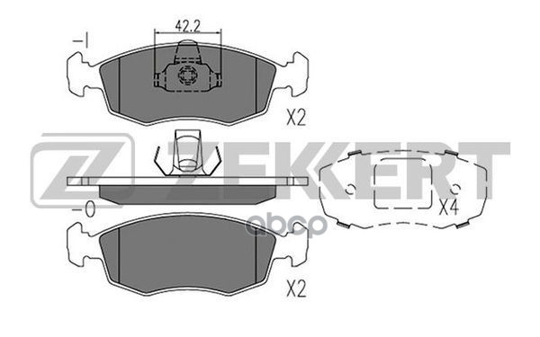 Колодки торм. диск. передн. Fiat Palio Weekend (178DX) 97-  Palio (178BX) 97-  Punto (188) 99-  Stra Zekkert арт. bs-1388