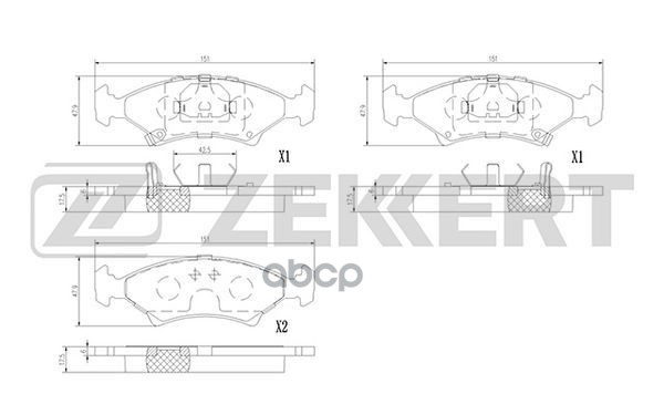 Колодки торм. диск. передн. Kia Sephia 93-  Shuma II 03- Zekkert арт. bs-1390