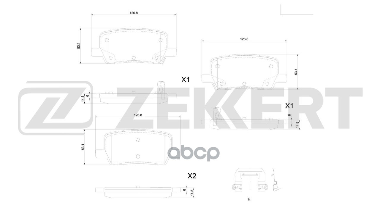 Колодки торм. диск. задн. Tesla Model S 15-  Model X 15- Zekkert арт. bs-1405
