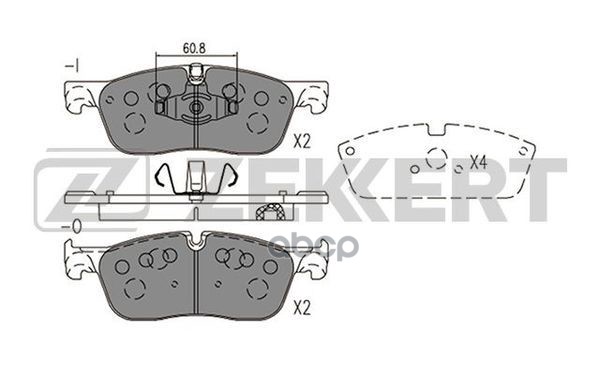 Колодки торм. диск. передн. Discovery Sport 14-  Range Rover Evoque 11- Zekkert арт. bs-1418