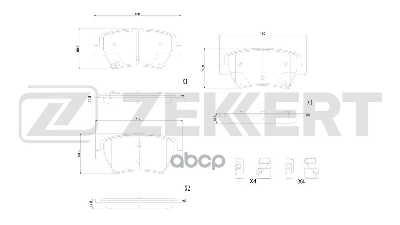 Колодки торм. диск. задн. Hyundai Genesis III 20-  Genesis GV80 20- Zekkert арт. bs-1429