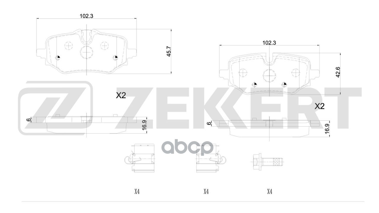 Колодки торм. диск. задн. BMW X1 (U11) 22-  2 (G42  G87  U06) 21- Zekkert арт. bs-1432