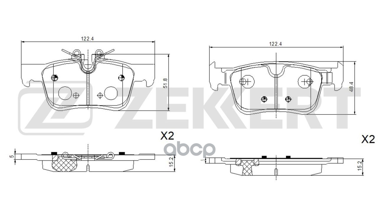 Колодки торм. диск. задн. Volvo XC60 II 17-  S60 III 19-  S90 II 16-  V90 II 16-  V60 II 18- Zekkert арт. bs-1439