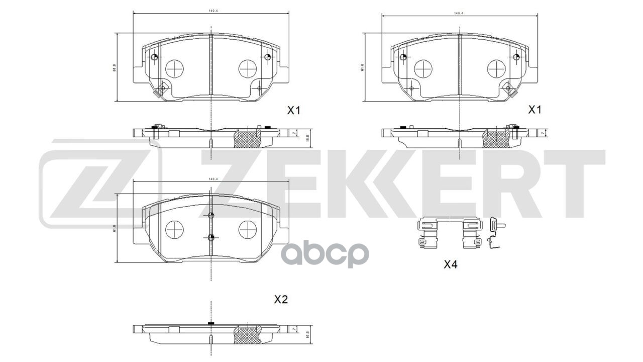 Колодки тормозные дисковые передние Hyundai Santa Fe IV 18- Zekkert арт. bs-1445