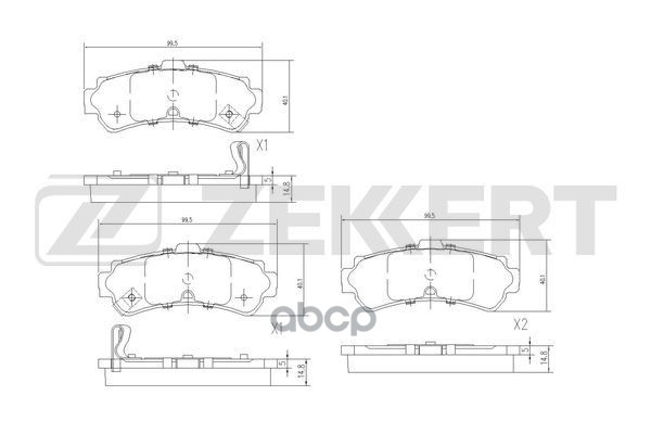 Колодки торм. диск. задн. Nissan Almera (N15) 97- Zekkert арт. bs-1498