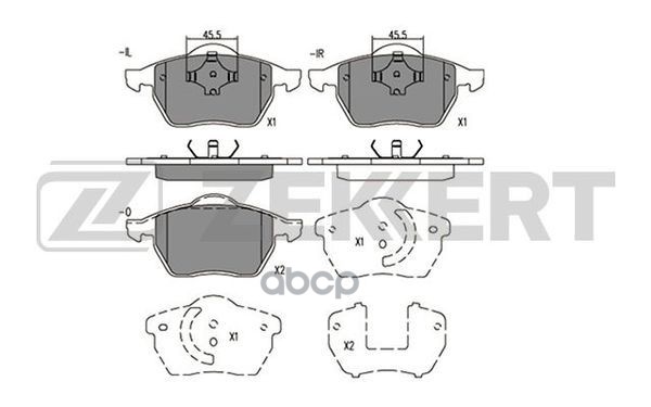 Колодки торм. диск. передн. Audi 80 V 92-  A4 94-  VW Passat V 96- Zekkert арт. bs-1568
