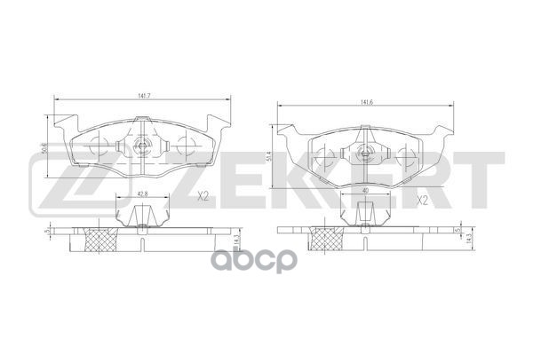 Колодки торм. диск. передн. Seat Cordoba 93-  Ibiza II 93-   Toledo 91-  VW Golf III 91-  Polo III 9 Zekkert арт. bs-1571