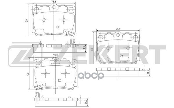 Колодки торм. диск. задн. Mitsubishi Pajero Canvas Top II  III 98-  Pajero III 00-  Pajero Sport I I Zekkert арт. bs-1637