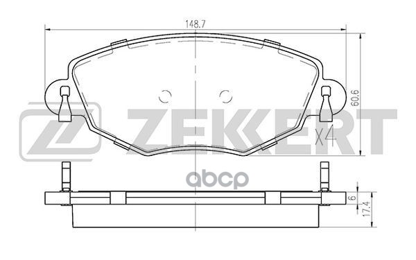 Колодки торм. диск. передн. Ford Mondeo III 00-  Jaguar X-Type (X400) 01- Zekkert арт. bs-1673