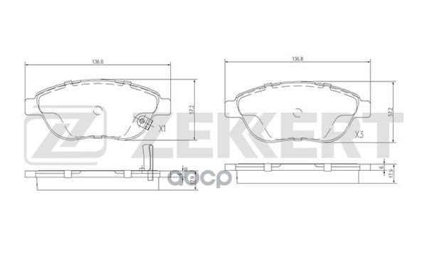 Колодки торм. диск. передн. Fiat 500L (351_ 352_) 12-  Opel Corsa D 06- Zekkert арт. bs-1688