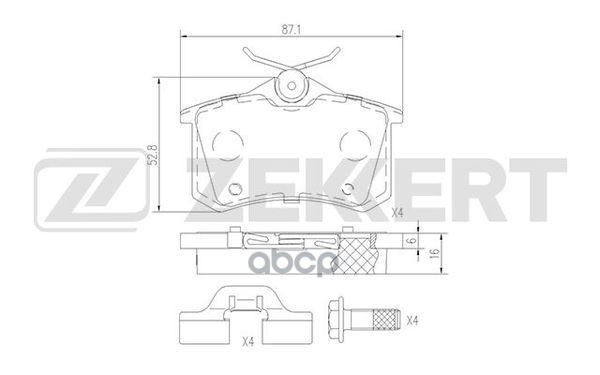 Колодки торм. диск. задн. Citroen C3 II 09-  C3 Picasso 09-  DS3 09-  Peugeot 207 06-  207 CC 07-  2 Zekkert арт. bs-1690