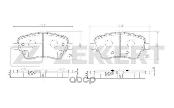 Колодки торм. диск. передн. Ford B-Max 12-  Fiesta VII 09-  Focus III 12-  Transit Courier 14- Zekkert арт. bs-1693