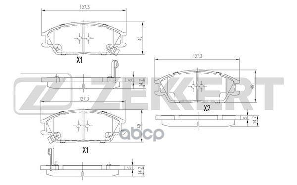 Колодки торм. диск. передн. Hyundai Accent I-II 95-  S Coupe 90-  Pony 89-  Getz 02-  Lantra II 96- Zekkert арт. bs-1705