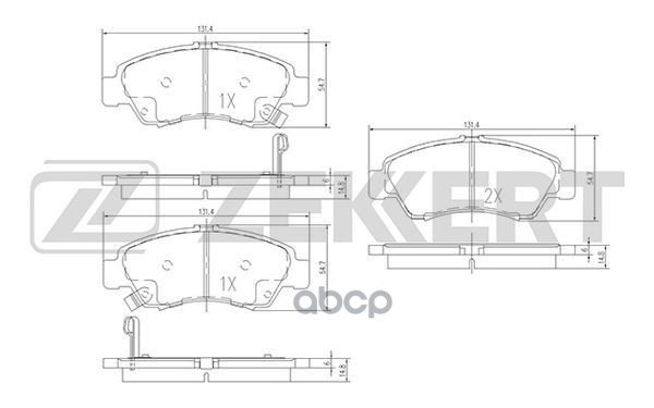 Колодки торм. диск. передн. Honda Capa 98-  Civic V-VI 91-  Jazz I-II 02-  Logo 96- Zekkert арт. bs-1717