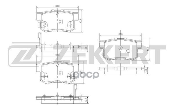 Колодки торм. диск. задн. Honda Accord IV-VII 90-  Civic VII-IX 00-  CR-V 96-  Great Wall Hover H6 1 Zekkert арт. bs-1720
