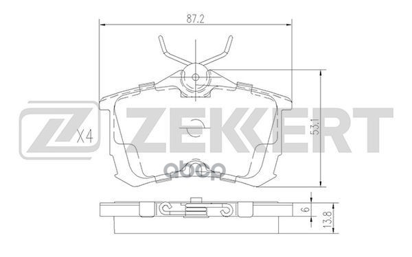 Колодки торм. диск. задн. Honda Accord VI-VII 98- Zekkert арт. bs-1736
