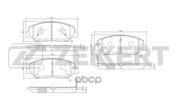 Колодки торм. диск. передн. Hyundai Grand Santa Fe 13-  Santa Fe II-III 06-  Kia Sorento II 09-  Ssa Zekkert арт. bs-1777