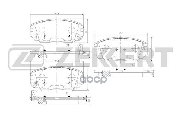 Колодки тормозные передние к-кт KIA SPORTAGE 04>/ HYUNDAI TUCSON 04> Zekkert арт. bs1780