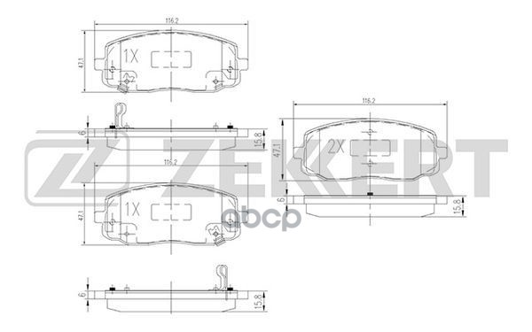 Колодки торм. диск. передн. Hyundai i10 08-  Kia Picanto 04- Zekkert арт. bs-1790