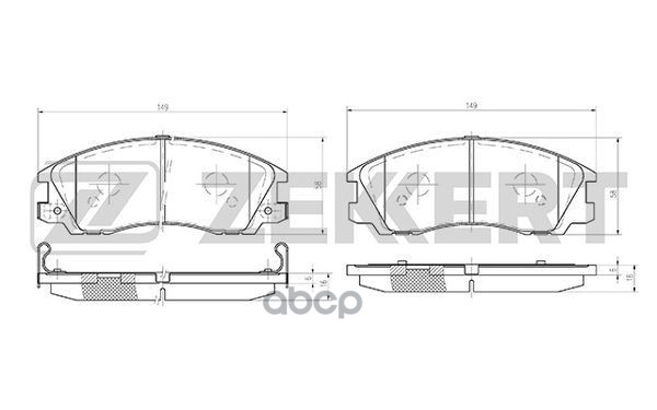 Колодки торм. диск. передн. Hyundai Terracan 01- Zekkert арт. bs-1808