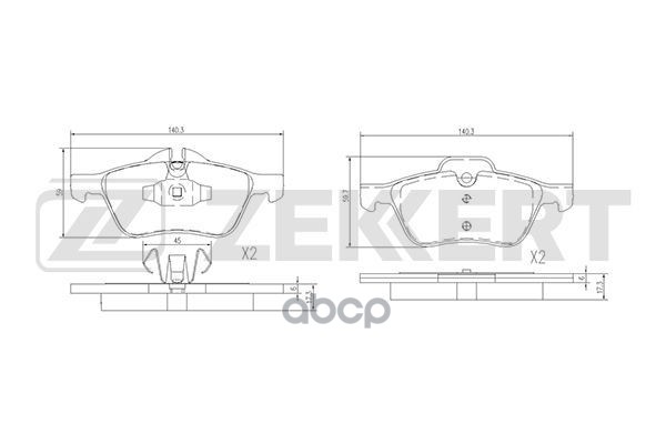 Колодки торм. диск. передн. Mini Cabrio (R52) 04-  Hatch (R53 R50) 01- Zekkert арт. bs-1835