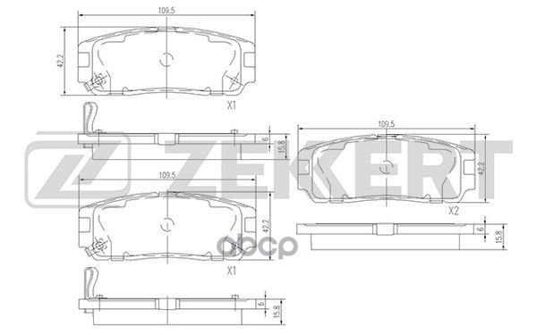 Колодки торм. диск. задн. Great Wall Hover 05-  Hover H3 09-  Haval H5 10-  Opel Frontera A B 92-  M Zekkert арт. bs-1853