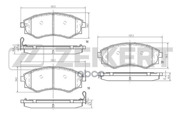 Колодки торм. диск. передн. Hyundai Elantra 00-  Sonata I-V 88-  Kia Joice 00-  Magentis 00- (замена Zekkert арт. bs-1859