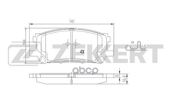 Колодки торм. диск. передн. Lexus RX 300 330 (XU30) 03-  RX 350 400h (XU30) 05-  Toyota Harrier (U30 Zekkert арт. bs-1994
