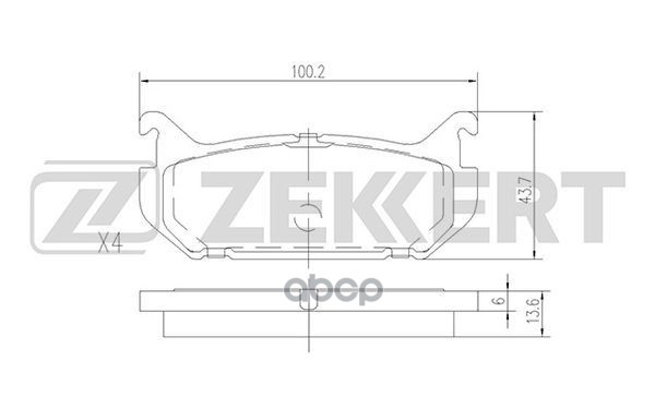 Колодки торм. диск. задн. Ford USA Probe II 93-  Mazda 626 IV 91-  MX-6 II 92-  Xedos 6 92- Zekkert арт. bs-2037