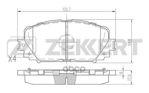 Колодки торм. диск. передн. Toyota Ractis (P100) 05-  Yaris (P90) 05-  Yaris (P130) 11- Zekkert арт. bs-2079