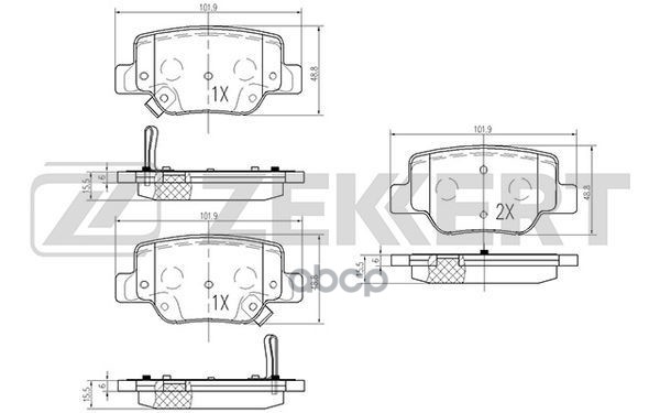 Колодки торм. диск. задн. Toyota Verso (R20) 09- Zekkert арт. bs-2095